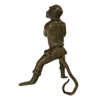 Pair Antique French Bronze Figural Monkey Statue Candleholders Candlesticks 1900