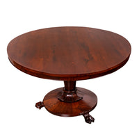Antique Georgian Regency Rosewood Circular Dining Breakfast Tilt-Top Table 1820