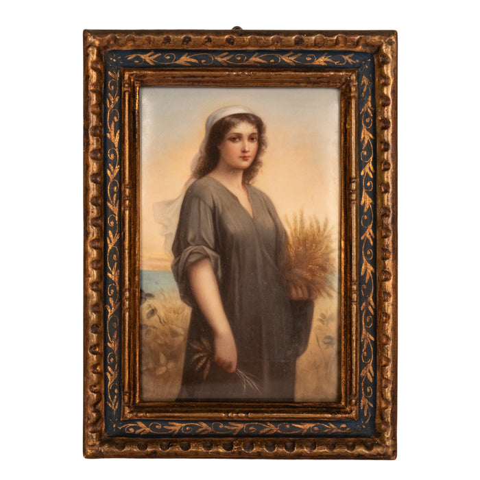 Antique German KPM Berlin Porcelain Portrait Plaque "Ruth" by Landelle 1895