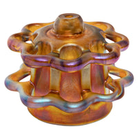 Antique L.C. Tiffany Furnaces Favrile Glass Gold Flower Frog Center Bowl 1920