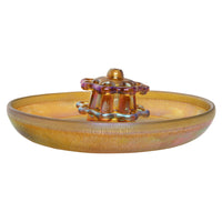 Antique L.C. Tiffany Furnaces Favrile Glass Gold Flower Frog Center Bowl 1920