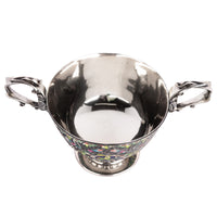 Large Antique Russian Imperial Silver Cloisonne Bowl Pavel Ovchinnikov Moscow