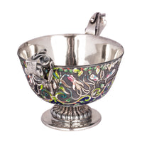 Large Antique Russian Imperial Silver Cloisonne Bowl Pavel Ovchinnikov Moscow