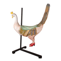 Antique Carved & Painted Mexican Carnival Carousel Peacock Ride Sculpture 1940s