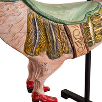 Antique Carved & Painted Mexican Carnival Carousel Peacock Ride Sculpture 1940s