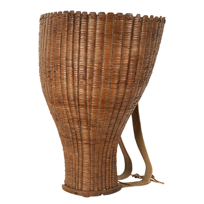 Antique French Bordeaux Wine Grape Pickers Woven Basket Chateau Margaux 1870