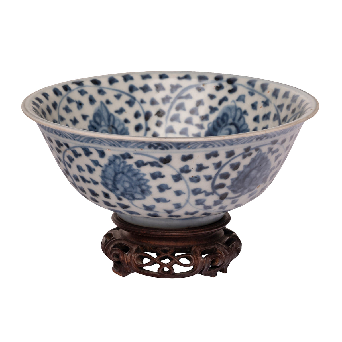 Antique Chinese Ming Dynasty Blue White Porcelain Bowl Islamic Market Circa 1550