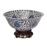 Antique Chinese Ming Dynasty Blue White Porcelain Bowl Islamic Market Circa 1550