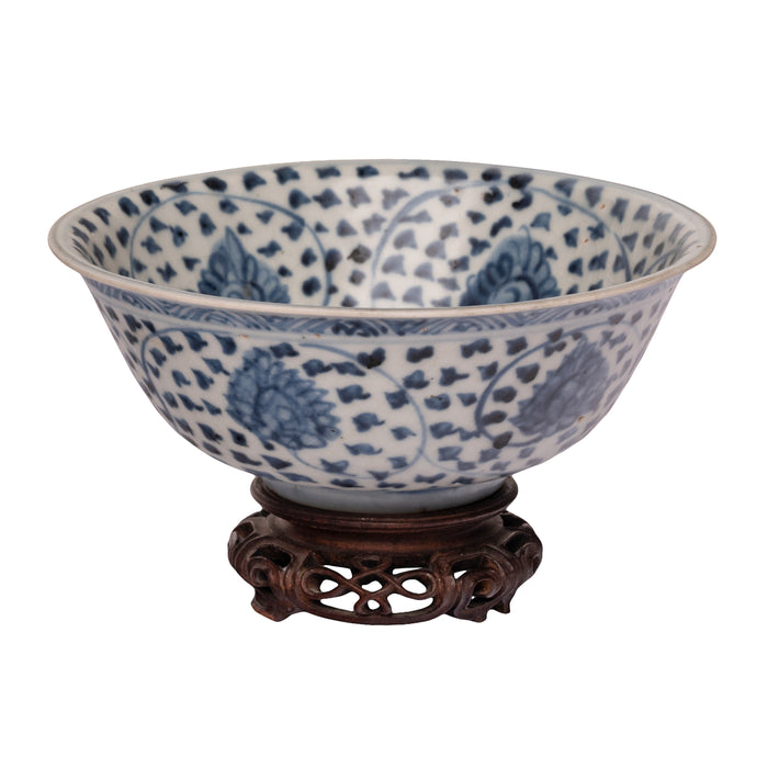 Antique Chinese Ming Dynasty Blue White Porcelain Bowl Islamic Market Circa 1550