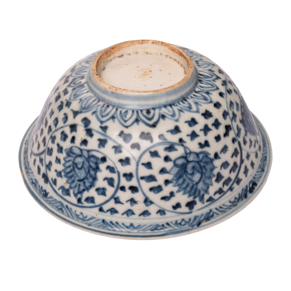 Antique Chinese Ming Dynasty Blue White Porcelain Bowl Islamic Market Circa 1550