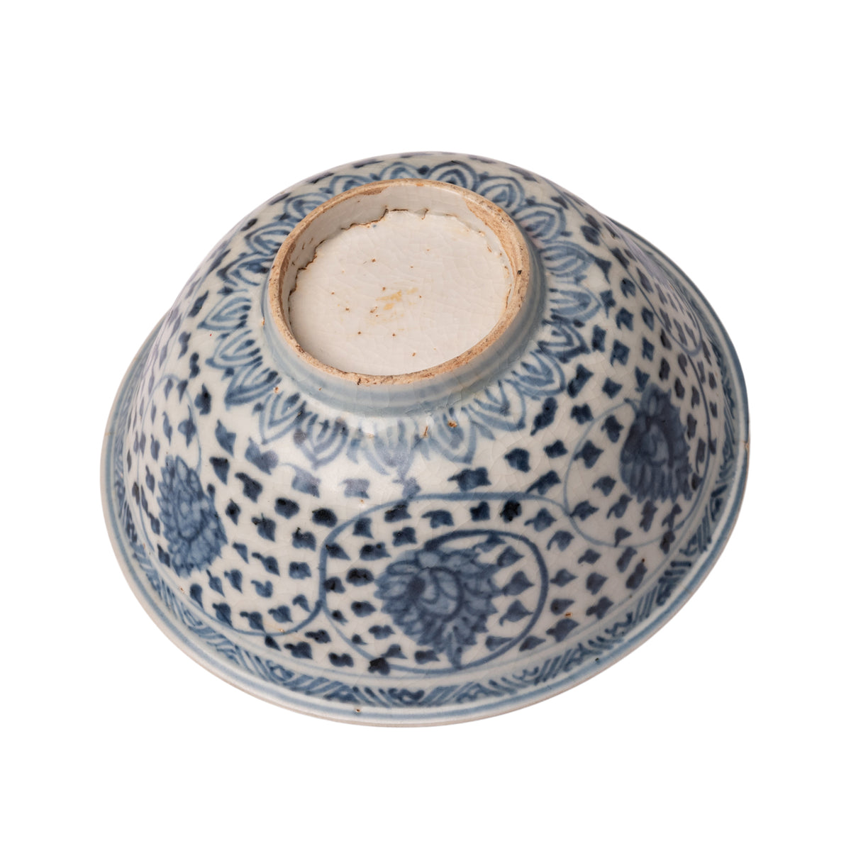 Antique Chinese Ming Dynasty Blue White Porcelain Bowl Islamic Market Circa 1550