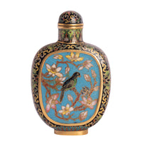 Antique 18th Century Chinese Qianlong 16 Karat Gold Cloisonne Enamel Snuff Bottle Mark Period