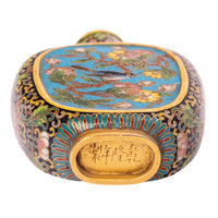 Antique 18th Century Chinese Qianlong 16 Karat Gold Cloisonne Enamel Snuff Bottle Mark Period