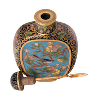 Antique 18th Century Chinese Qianlong 16 Karat Gold Cloisonne Enamel Snuff Bottle Mark Period