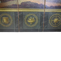 Antique Italian Oil on Canvas Painted Neo-Classical Screen Room Divider 1860