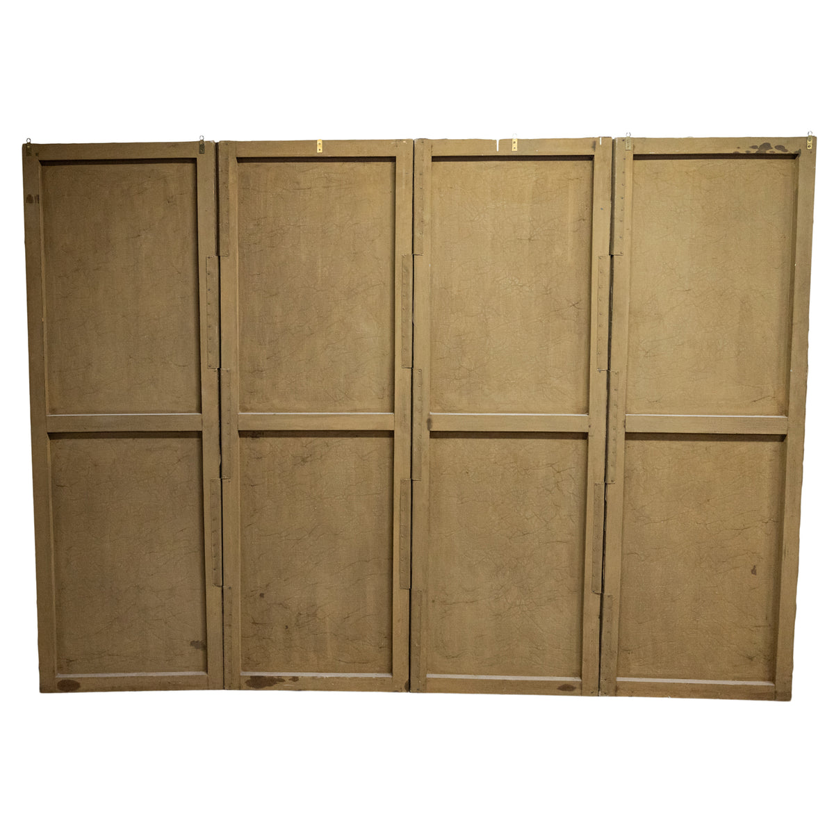 Antique Italian Oil on Canvas Painted Neo-Classical Screen Room Divider 1860