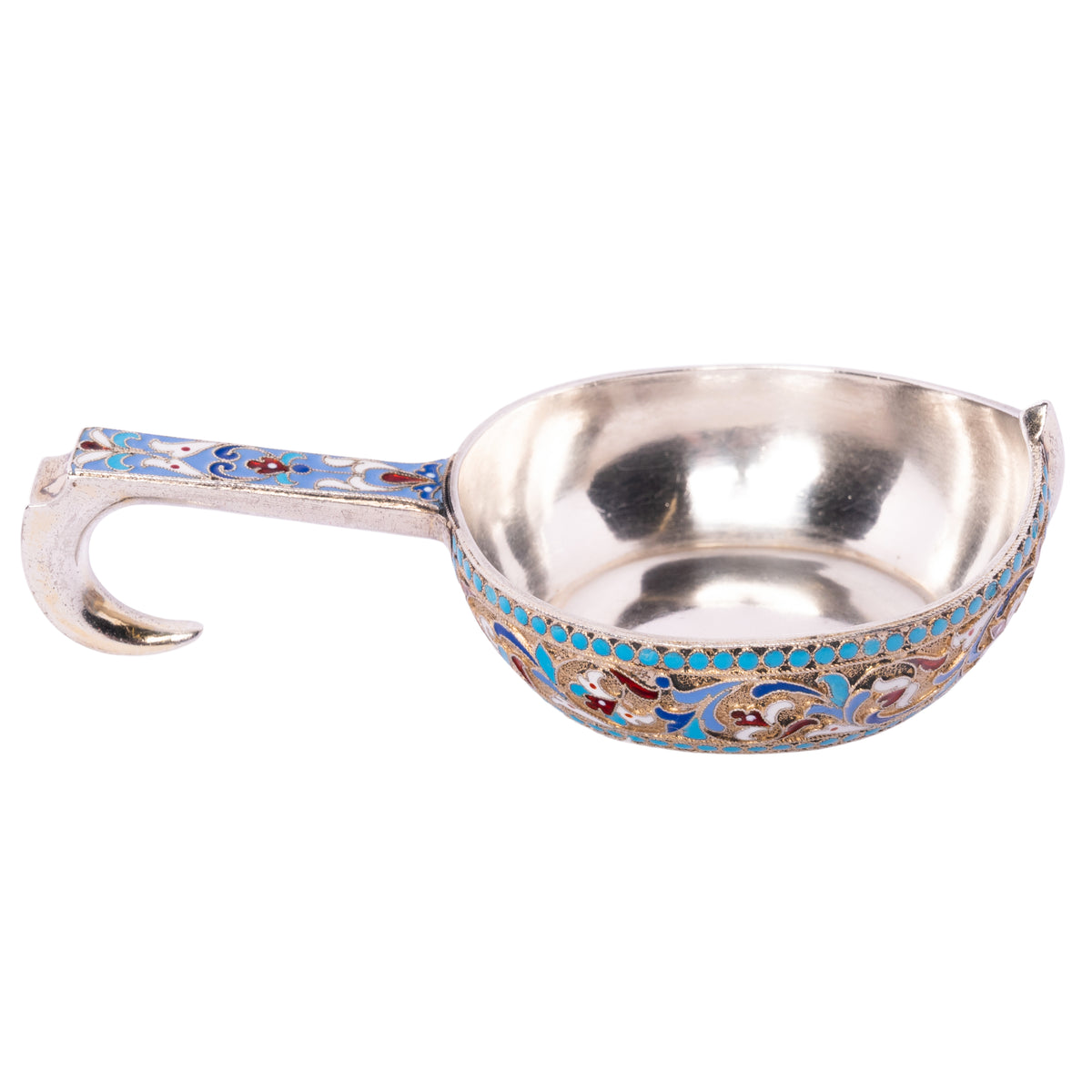 Antique Imperial Russian Silver Gold Enamel Kovsh Nikolai Antipov Moscow 1896