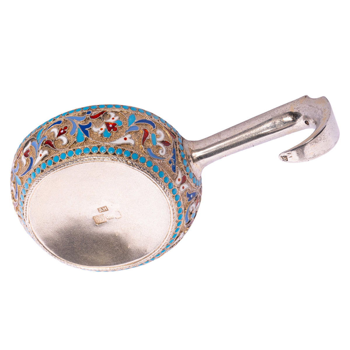 Antique Imperial Russian Silver Gold Enamel Kovsh Nikolai Antipov Moscow 1896