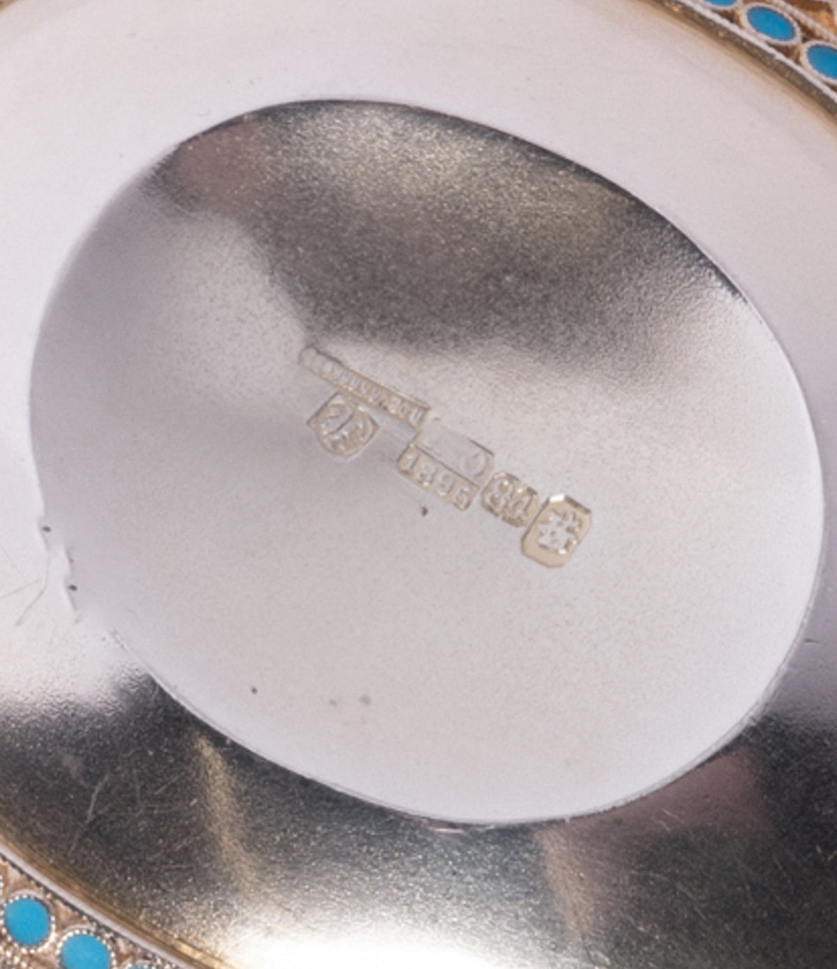 Antique Imperial Russian Silver Cloisonne Enamel Kovsh Ovcninnikov Moscow 1896