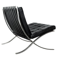 Early Pair MCM Knoll Barcelona Chairs Black Leather Mies van der Rohe 1961