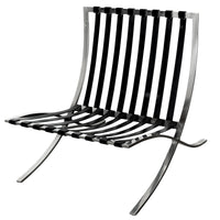 Early Pair MCM Knoll Barcelona Chairs Black Leather Mies van der Rohe 1961