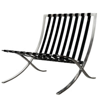 Early Pair MCM Knoll Barcelona Chairs Black Leather Mies van der Rohe 1961