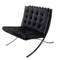 Early Pair MCM Knoll Barcelona Chairs Black Leather Mies van der Rohe 1961