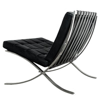 Early Pair MCM Knoll Barcelona Chairs Black Leather Mies van der Rohe 1961