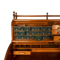Antique American Indianapolis Oak Wooton Roll Top Tambour Wells Fargo Desk 1890