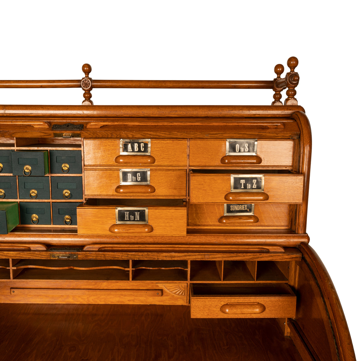 Antique American Indianapolis Oak Wooton Roll Top Tambour Wells Fargo Desk 1890