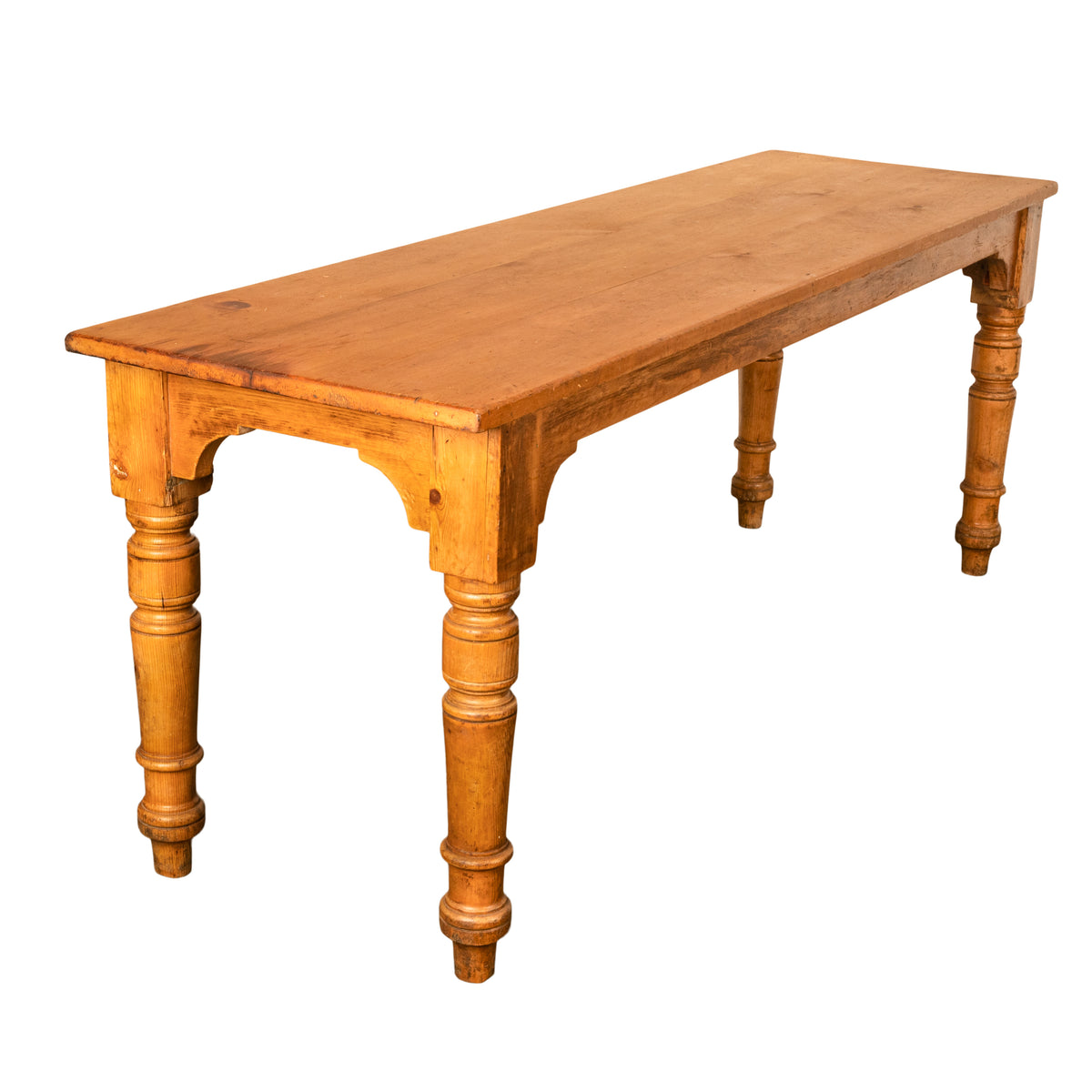 Antique 19th Century English Pine Country Farmhouse 8 seat Dining Table 1860