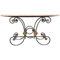 Antique French Painted Iron Brass Marble Patisserie Pastry Baker's Table 1880