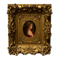 Antique German KPM Porcelain Portrait Plaque Young Woman Signed Wagner Asti 1890