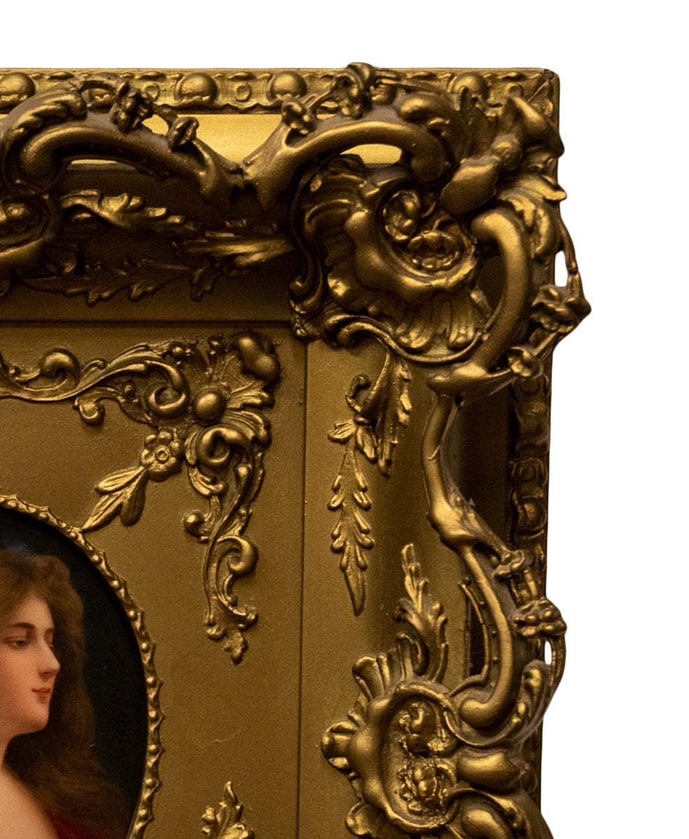 Antique German KPM Porcelain Portrait Plaque Young Woman Signed Wagner Asti 1890