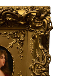 Antique German KPM Porcelain Portrait Plaque Young Woman Signed Wagner Asti 1890