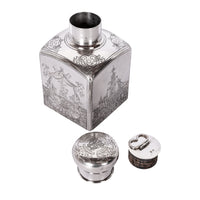 Antique Russian Imperial Silver Chinoiserie Tea Caddy Gustav Klingert Moscow 1894