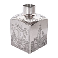 Antique Russian Imperial Silver Chinoiserie Tea Caddy Gustav Klingert Moscow 1894