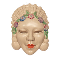 Antique Art Deco "Bizarre" Pottery Wall Mask Vase Clarice Cliff "Marlene" 1936