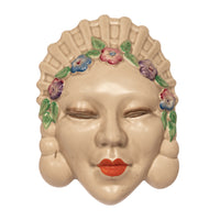 Antique Art Deco "Bizarre" Pottery Wall Mask Vase Clarice Cliff "Marlene" 1936