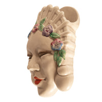 Antique Art Deco "Bizarre" Pottery Wall Mask Vase Clarice Cliff "Marlene" 1936