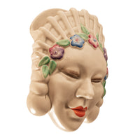 Antique Art Deco "Bizarre" Pottery Wall Mask Vase Clarice Cliff "Marlene" 1936