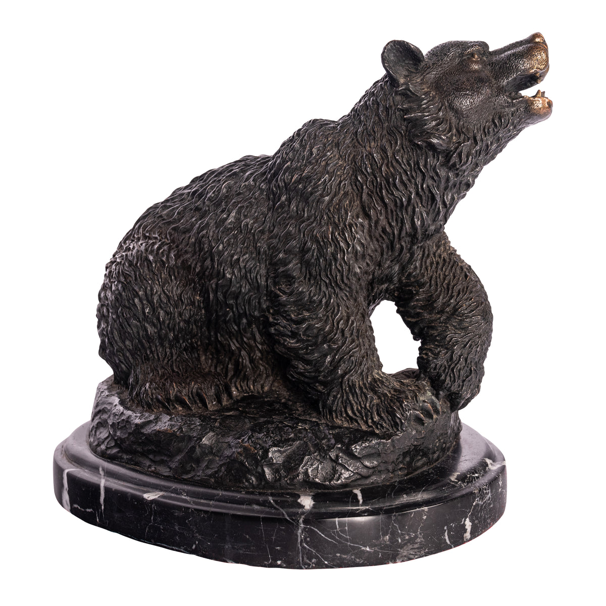 Antique 19th Century French Bonze Animalier Brown Bear Statue Sculpture Paris by Antoine-Louis Barye circa 1870