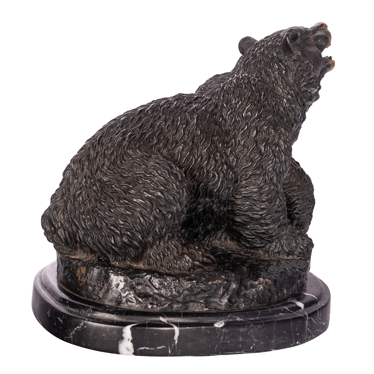 Antique 19th Century French Bonze Animalier Brown Bear Statue Sculpture Paris by Antoine-Louis Barye circa 1870