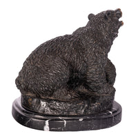 Antique 19th Century French Bonze Animalier Brown Bear Statue Sculpture Paris by Antoine-Louis Barye circa 1870
