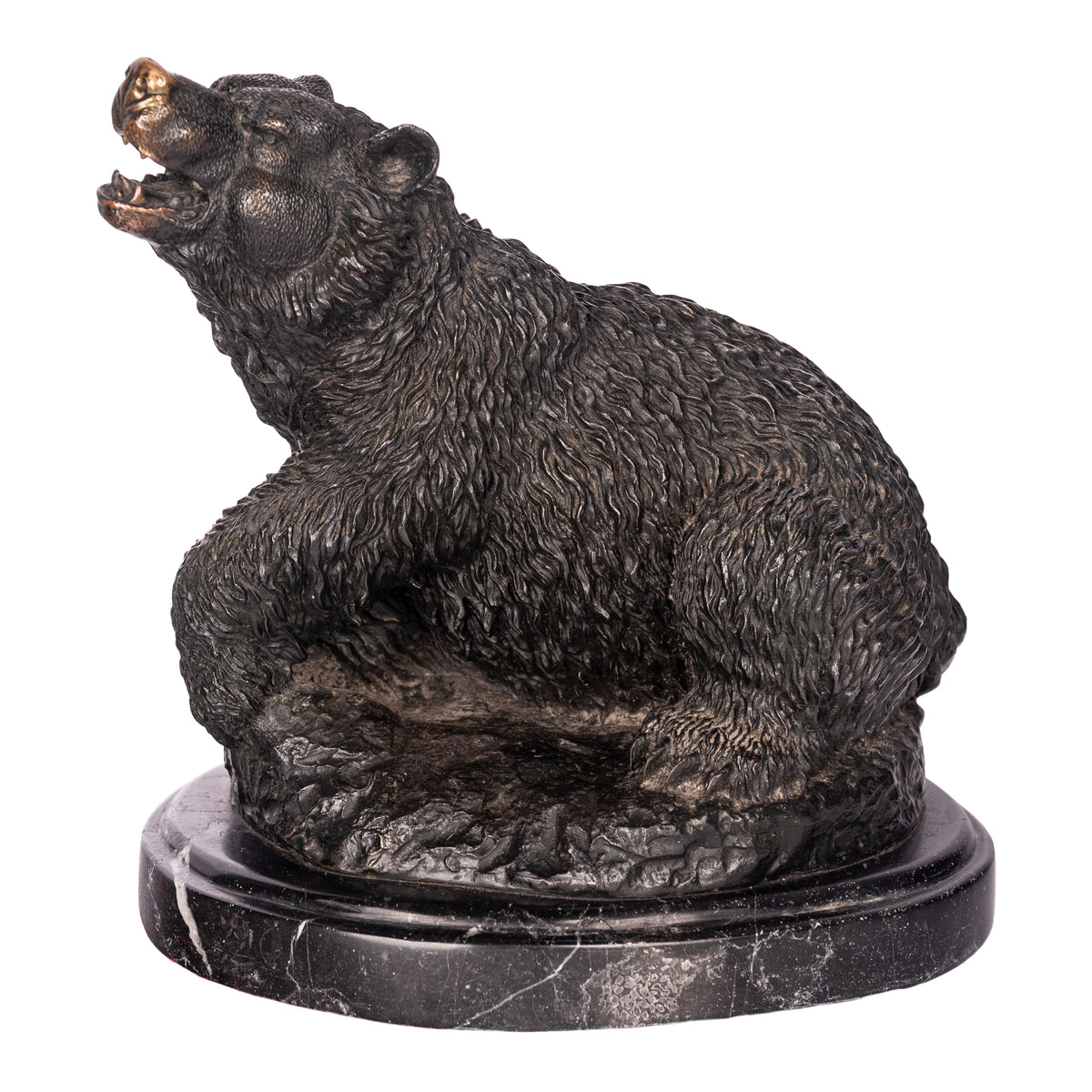 Antique 19th Century French Bonze Animalier Brown Bear Statue Sculpture Paris by Antoine-Louis Barye circa 1870