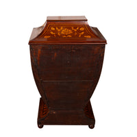 Antique 18th Century Dutch Marquetry Bombe Shaped Wine Cellerette