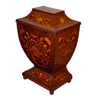 Antique 18th Century Dutch Marquetry Bombe Shaped Wine Cellerette