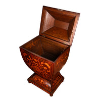 Antique 18th Century Dutch Marquetry Bombe Shaped Wine Cellerette