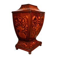 Antique 18th Century Dutch Marquetry Bombe Shaped Wine Cellerette