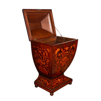 Antique 18th Century Dutch Marquetry Bombe Shaped Wine Cellerette